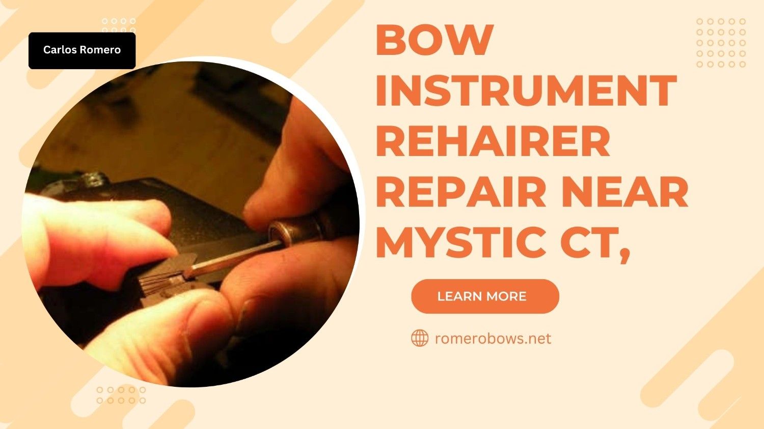 bow instrument rehairer repair near Mystic CT,